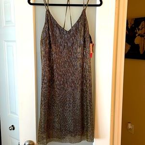 NWT - black, gold and silver slip dress! Never worn!